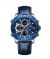 Timezone Aurora Crest Watch For Men (TZ-1303)-Blue Bezel - Blue Strap - On Installments - IS-0205